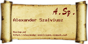 Alexander Szalviusz névjegykártya